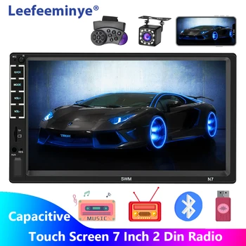 

2 Din Car Stereo Audio Radio 7 Inch Touchscreen 2din Autoradio with MP3 USB SD FM Bluetooth Remote Control Rear View Camera