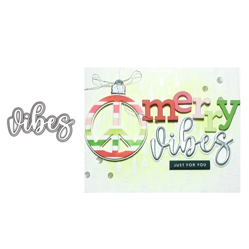 

JC Vibes Words Letters Metal Cutting Dies Scrapbook Background Tools Make Stencil Craft Mould Model Decor Template Decoration