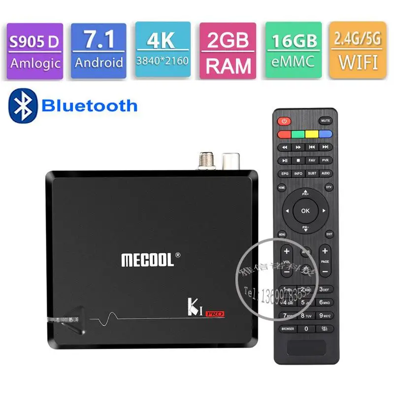 

MECOOL KI Pro smart tv set top box Android DVB T2/C S905D DDR4 2.4G/5G WiFi H.265 HD 4K DVB S2 prefix Media Player pk kii pro