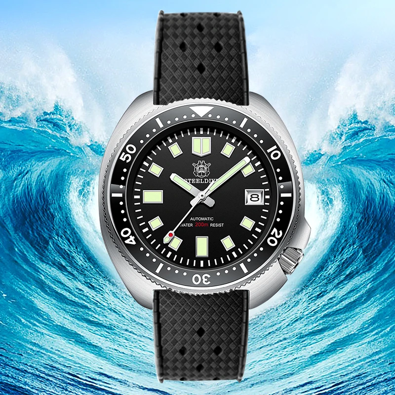 STEELDIVE 200m Dive Watches Japan skx007 Stainless Steel Dive Watch