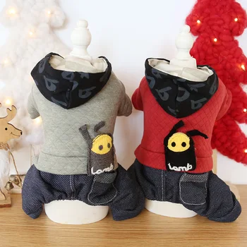 

Autumn Winter Warm Pet Dog Clothes Four-legs Hoodie Soft Cotton Jackets Puppy Dog Clothes pet dog cat Clothes