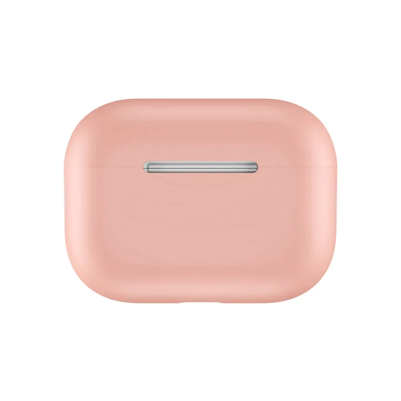 Ультратонкий Мягкий силиконовый чехол для Apple Airpods Pro, Модный милый однотонный чехол для наушников с Bluetooth для Air pods Pro Capa - Цвет: Light Pink