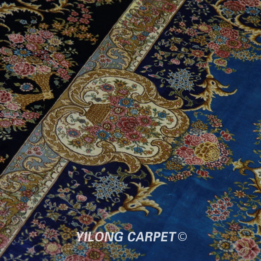 YILONG 9'x12' классические украшения для дома и офиса персидский ручной узлом восточные шелковые ковры(ZQG345A