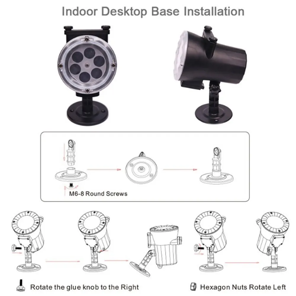 Landscape Lamp LED Moving Christmas Xmas Projector Lights Portable Plastic Indoor Outdoor Lawn Lamp Garden Party Birthday
