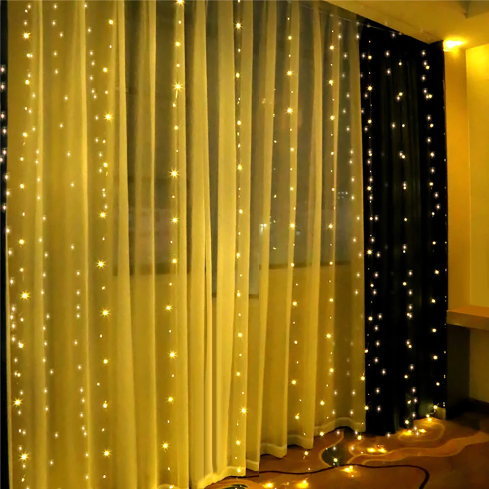 3x3m 300 LED Copper Wire Curtain Lights  (12)