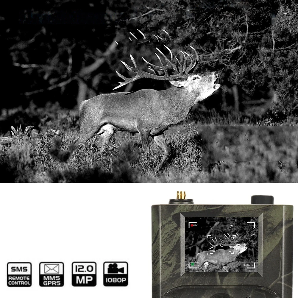 Câmera de Caça Visão Noturna Mms Câmera Armadilha Trilha Gsm Gprs 2g Foto Armadilhas Câmeras Selvagens Hc-300m 12mp 940nm 19 gprs 2g foto armadilhas câmeras selvagens