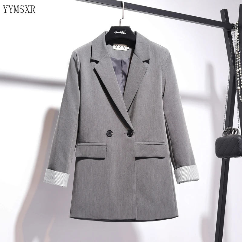 Great Value High quality women's jackets feminine Korean version of the new autumn and winter stitching striped women's blazer Coat Female