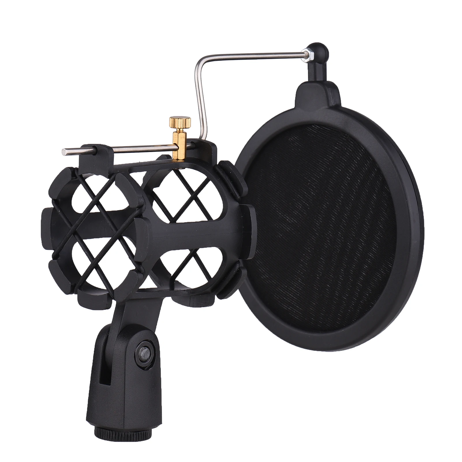 Plastic Microphone Shock Mount Anti vibration Mic Holder Stand with Pop