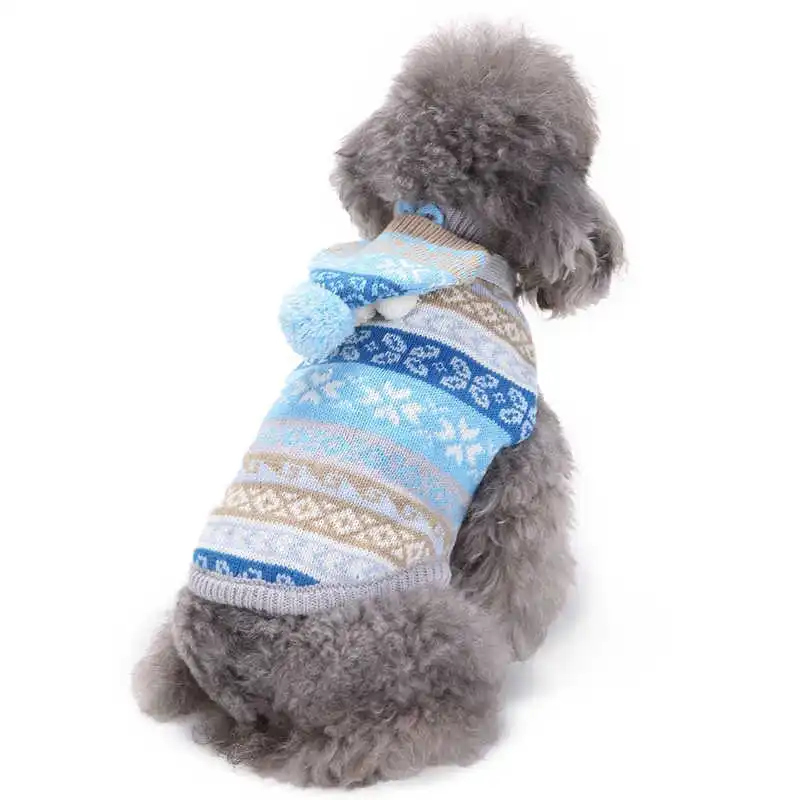 Новогодний для домашних собак, теплая одежда, свитер для маленьких собак, куртка, пальто, свитер, вязаная одежда, осенне-зимний костюм
