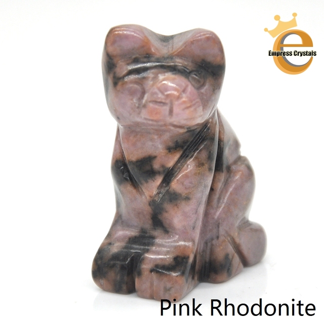 Stone Carving Cat Figurine Natural Gemstone Quartz Agate Jade Crystal Healing Animals Statue Home Decoration