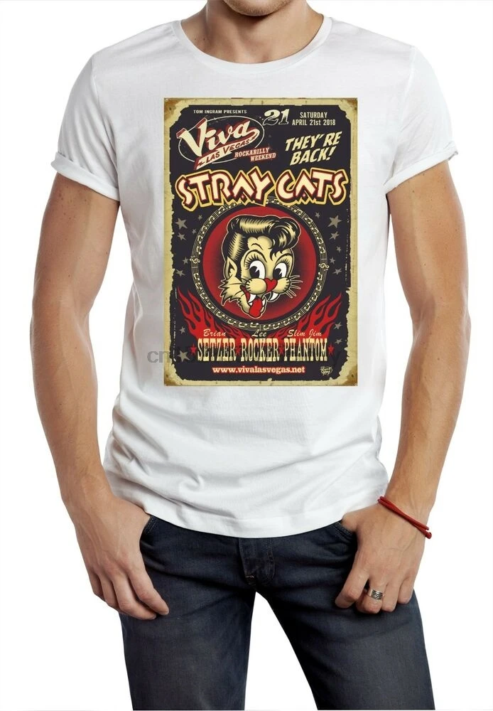 

STRAY CATS ROCKABILLY T SHIRT carl perkins jerry lee lewis eddie cochran retro