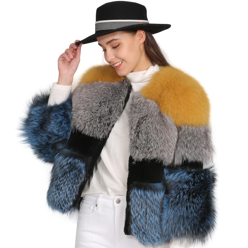 MAOMAOFUR пальто с натуральным лисьим мехом для женщин, зимняя Натуральная Овечья стрижка, Толстая теплая шуба, роскошная Меховая куртка с лисьим мехом