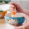 Multi-size Japanese Lucky Cat Round Ceramic Bowl Restaurant Household Bone China Salad Bowl Noodle Soup Bowl Tableware 3