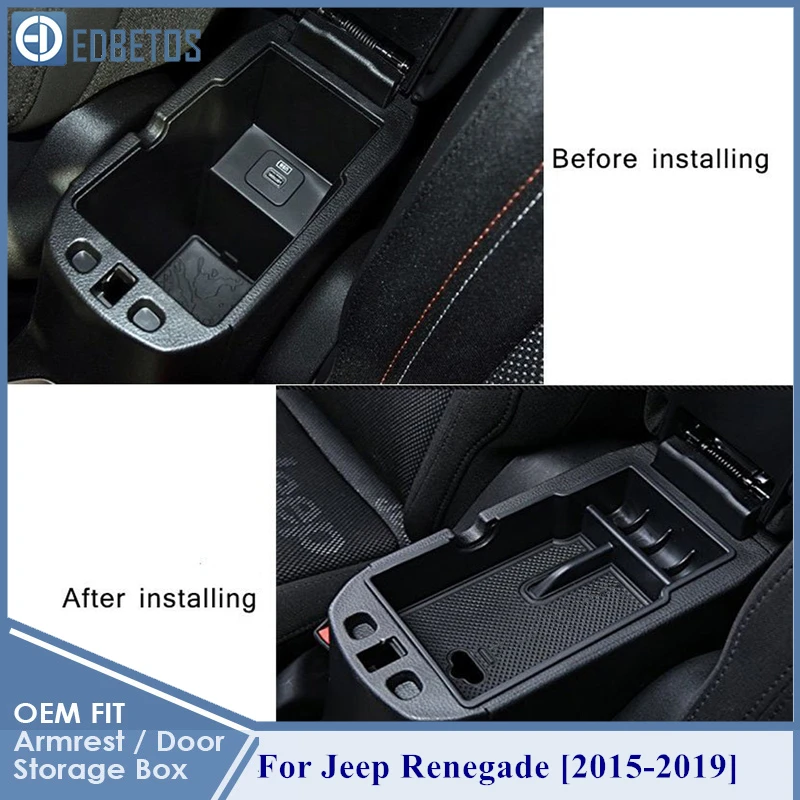 Центральный поддон органайзер для Jeep Renegade 2015 2016 2017 2018 2019|Подлокотники| |