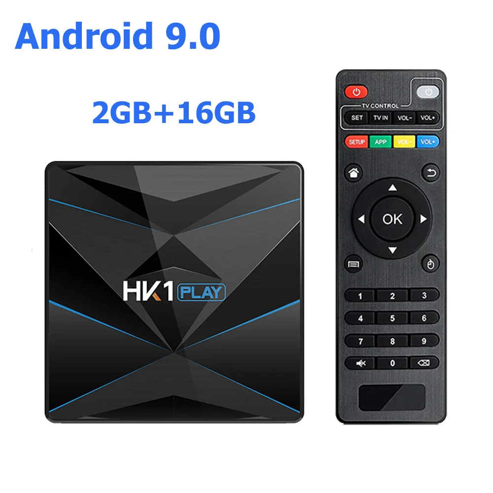 2G 16G TV BOX HK1 PLAY Android 9,0 Smart tv BOX Amlogic S905X2 Гугл ТВ приемник 4K Wifi медиаплеер Play Store бесплатное приложение быстрый набор верхней коробки - Цвет: 2G 16G TV BOX