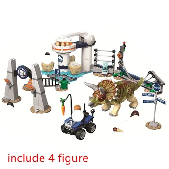 

Jurassic World Triceratops Rampage Building Blocks Kit Bricks Classic Movie Model Kids Toys For Children Gift