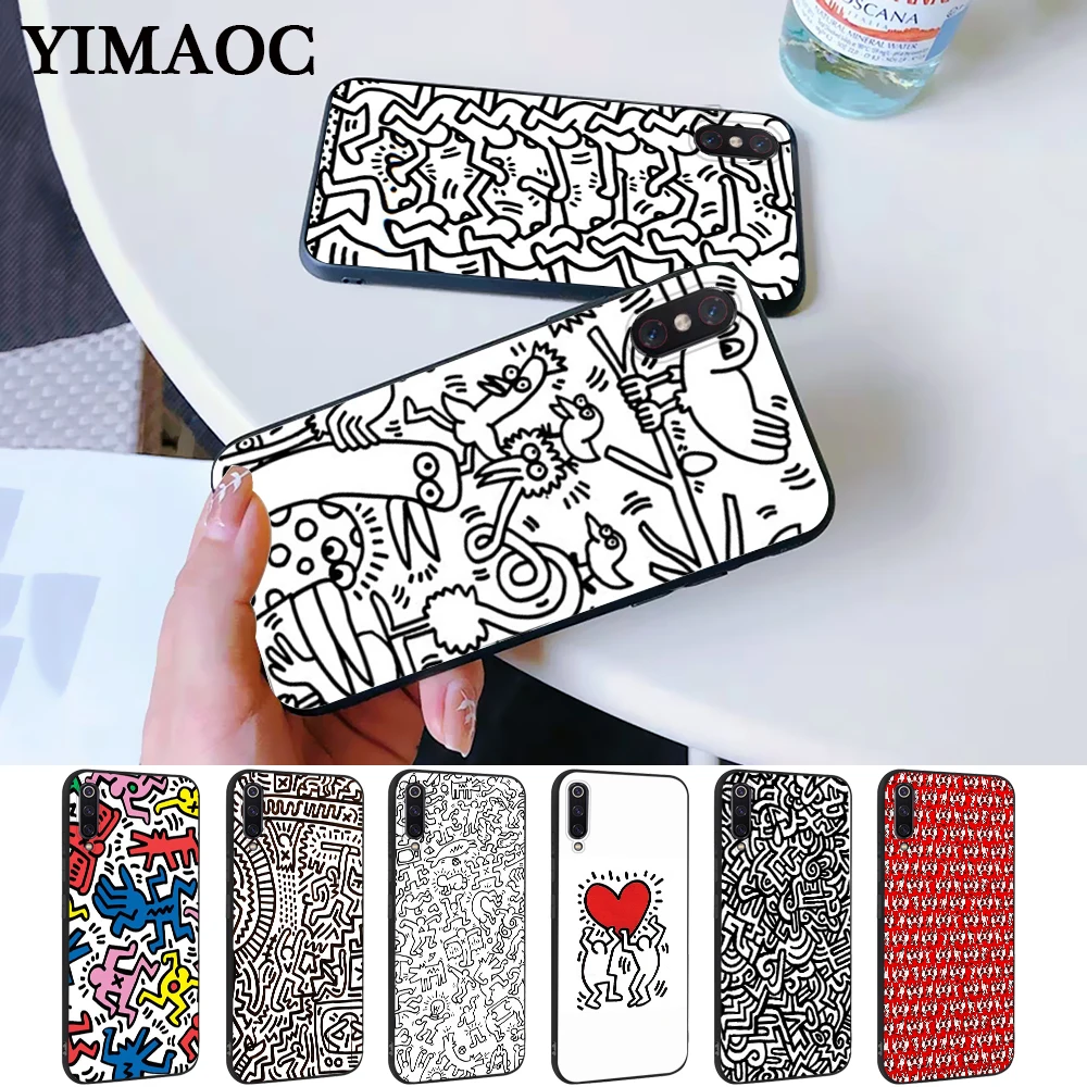 Силиконовый чехол Keith Haring для Xiaomi 6 8 9 SE A1 A2 A3 Lite F1 Mix 2S MAX 3 9T Pro CC9E CC9 |
