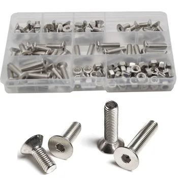 

Hex Socket Head Machine Screw Nut Metric Thread Countersunk Hexagon Bolt 304 Stainless steel M6 Assortment Kit