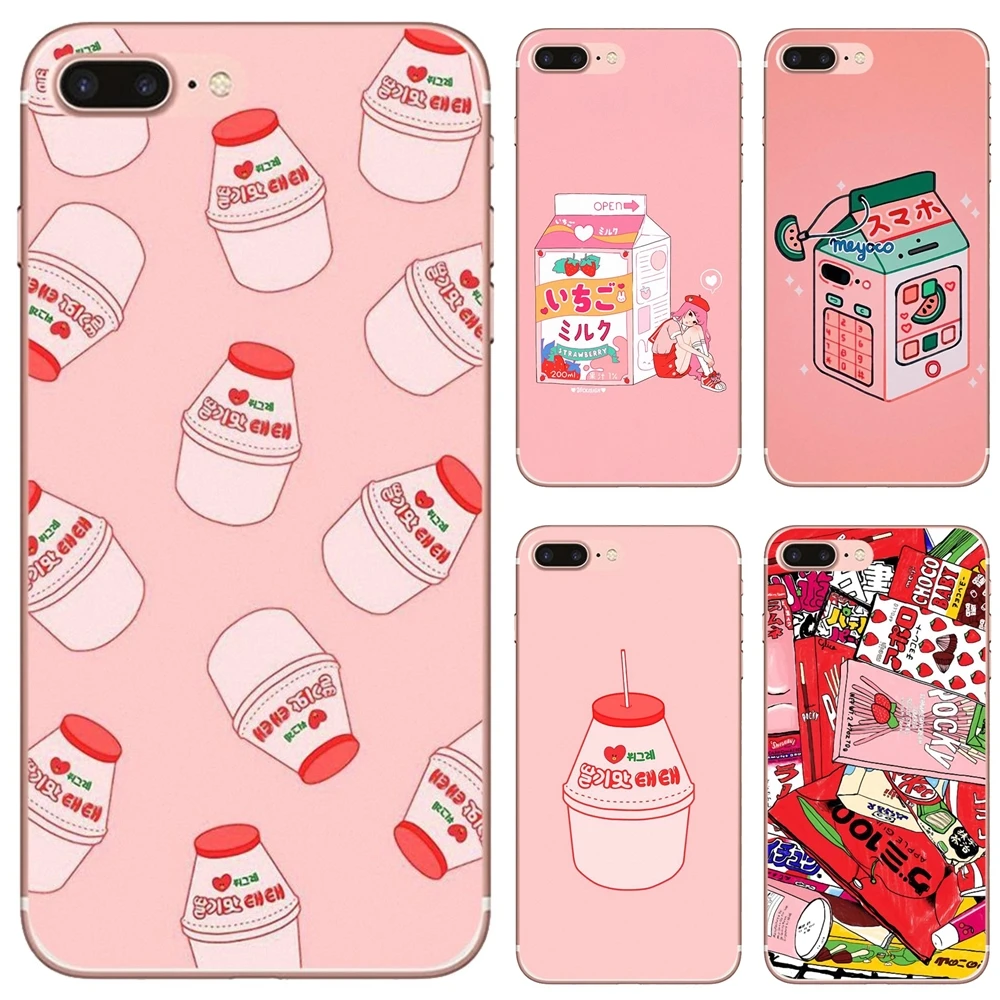 Чехол для телефона Samsung Galaxy S10 S10E S20 FE S21 S30 S8 S9 S7 Plus Ultra Edge Lite Kawaii японская клубника