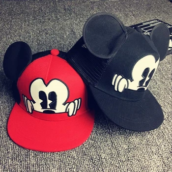 

Fashion Cartoon Children Hat Boy And Girl Baseball Caps Cute Mouse Gorras Mickey Baseball Hat With Ears Flat kids snapback cap