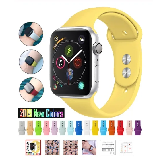 

Soft Silicone Replacement Sport Band For 38mm Apple Watch Series1 2 3 4 5 42mm Wrist Bracelet Strap For iWatch Sports Edition