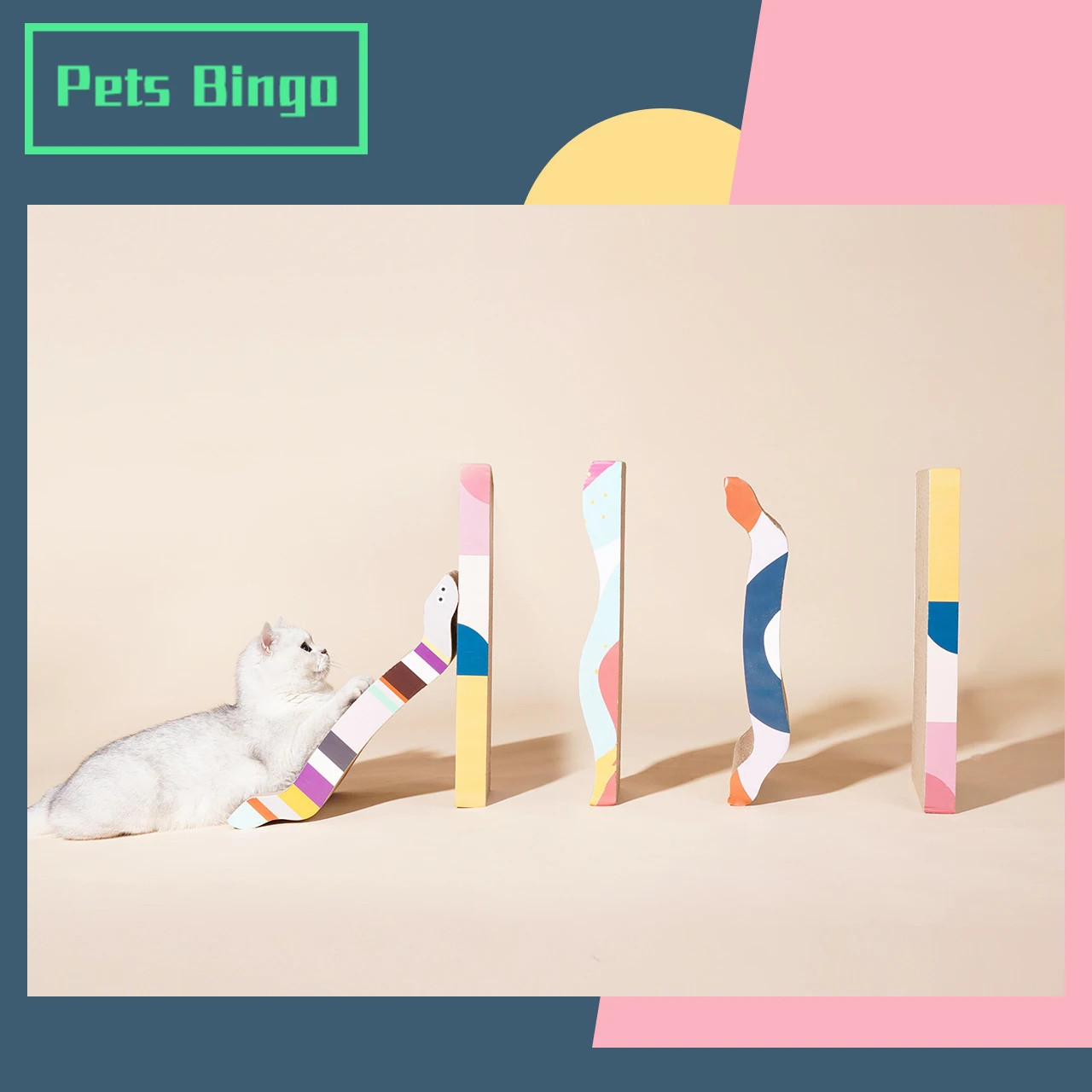 

Pets Bingo Cat Scratcher Board Corrugated Paper Cats Bed Interactive Pet Toys Available on Both Sides Cat Scratcher