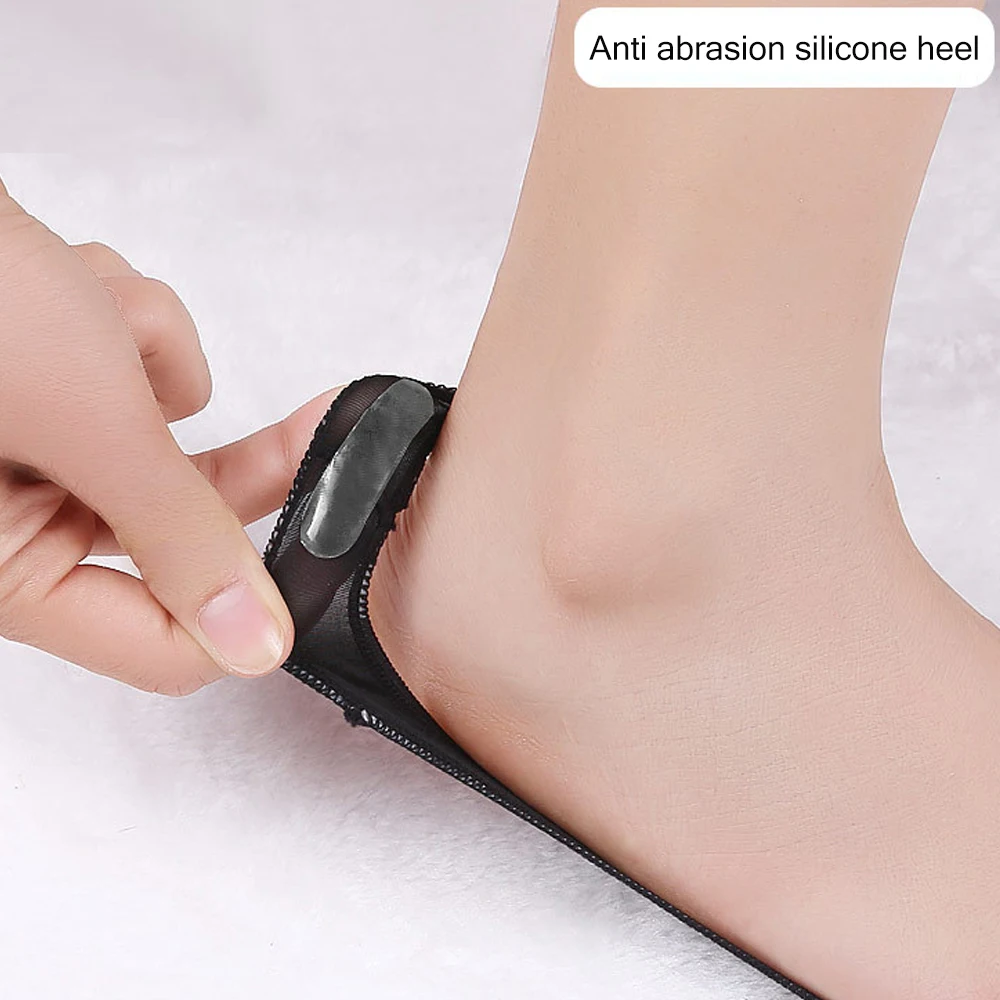 1 Pair Women Ice Silk Half Palm Socks Anti Skid Invisible Liner No Show Pads Low Cut Socks Flats Boat Sneaker Casual Shoes