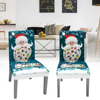 

1pc Christmas Digital Printing Chair Cover Machine Washable Rectangular Tablecloth Elastic Household Table Dining Chair Cover