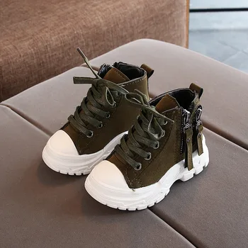 

2020 New Children Ankle Boots Girls Martin Boots Boys Motorcycle Boots Side Zipper Rome Boots Kids Sport Shoes Baby Sneakers