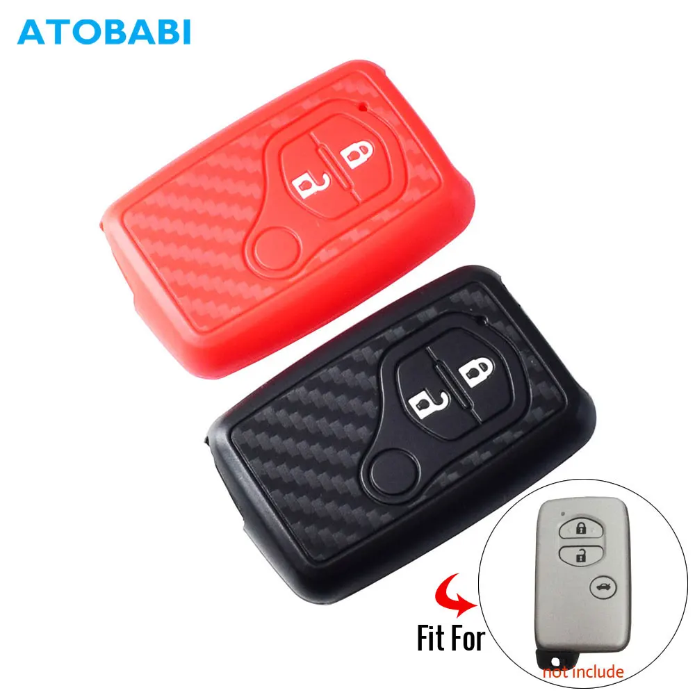 

Silicone Car Key Case For Toyota Land Cruiser Camry Highlander Crown Prado Prius Carbon Smart Remote Control Fob Cover Keys Bag
