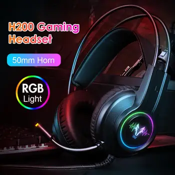 

H200 RGB Gaming Headset Desktop Computer Headset Wired Gaming Headset 3.5mm USB 7.1 RGB Wired Microphone Headset
