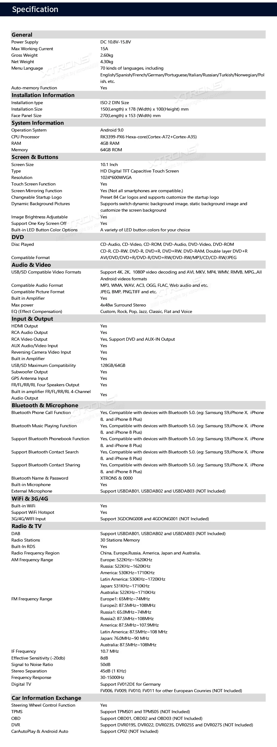 Clearance 10.1" Android 9.0 OS 2 Din Car DVD Multimedia Two Din Car Navigation GPS Double Din Car Radio with HDMI Output Function Support 29