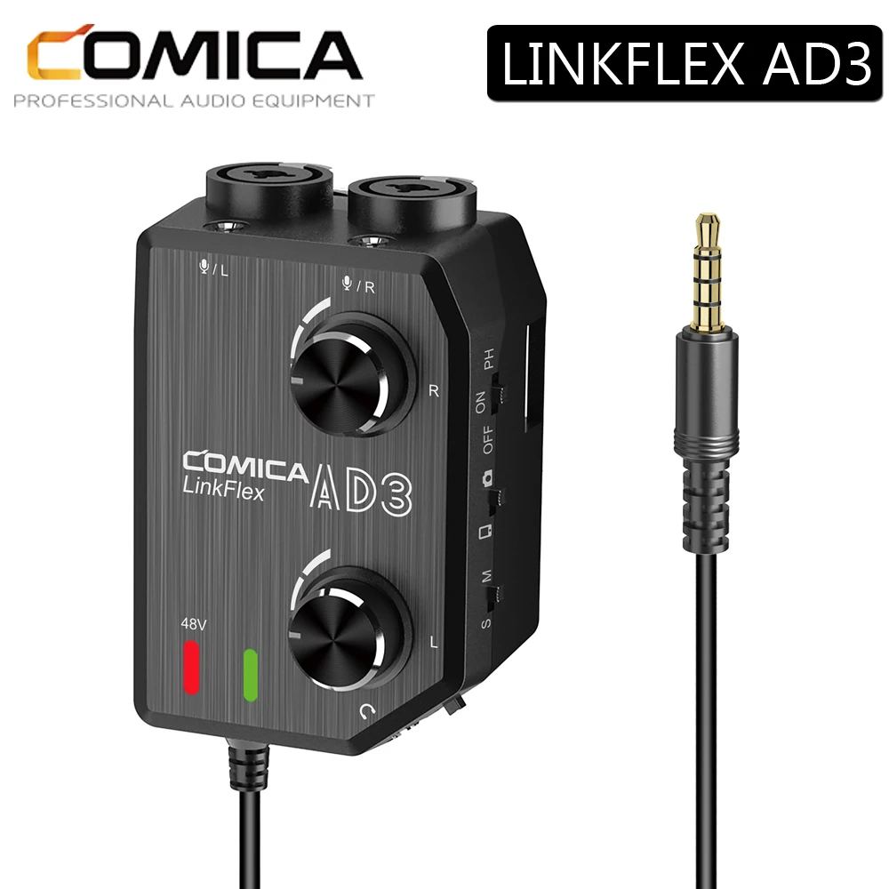Двухканальный микшер CoMica LINKFLEX AD3 XLR/3 5 мм микрофонный предусилитель для
