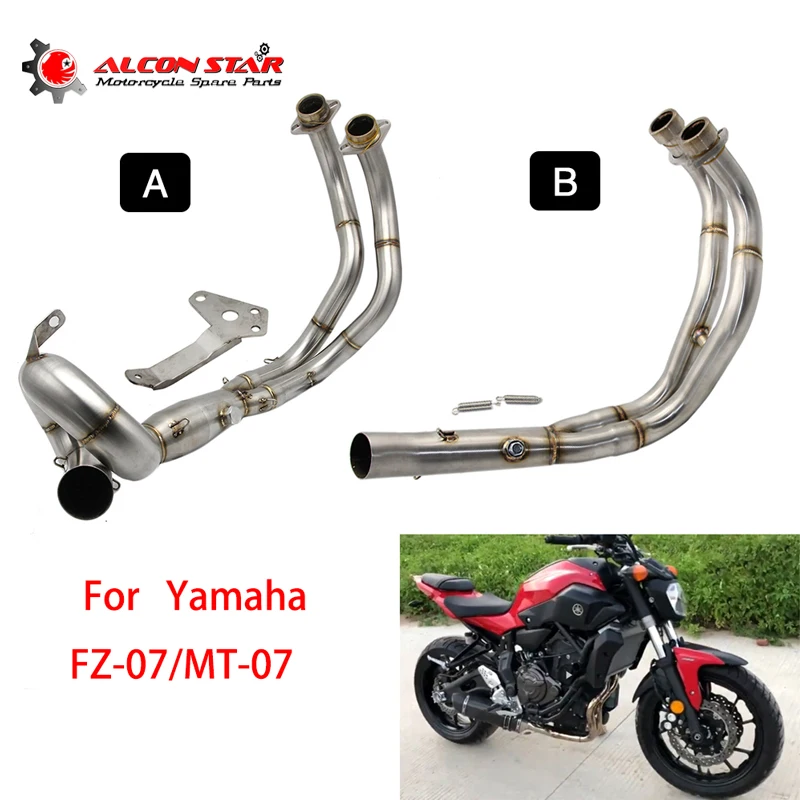 

Alconstar 51mm Motorcycle Middle Front Pipe Link Pipe For MT-07 MT07 FZ07 FZ-07 Slip-On Middle Connect Pipe