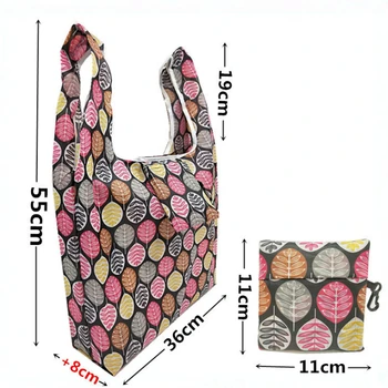 

Fashion Waterproof Printing Foldable Shopping Bag Large Eco Reusable Portable Shoulder Handbag for Travel Grocery Folding Pouch