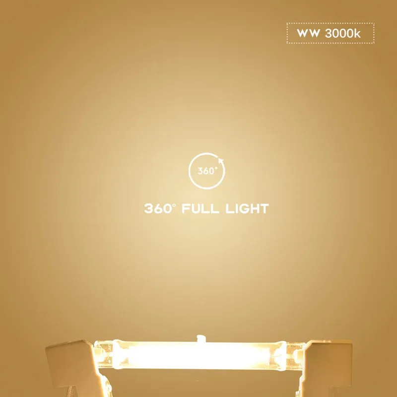 Стекло R7S светодиодный лампы Керамика светодиодный Cob светильник, 10 Вт, 20 Вт,, прожектор, светильник источник возможность замены галлогеновой лампой 3000K 6000K для Офис магазин - Испускаемый цвет: Тёплый белый