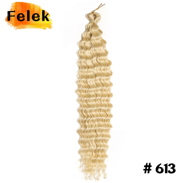 22-30inch Deep Wave Twist Crochet Hair Natural Synthetic Afro Curls Crochet Braids Ombre Braiding Hair  Extensions For Women #613