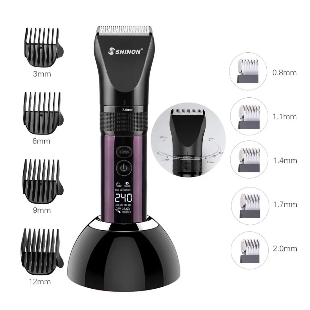  Men LED Display 3 Modes Electric Hair Clipper Dual Charging Method Hair Trimmer Professional Hair C