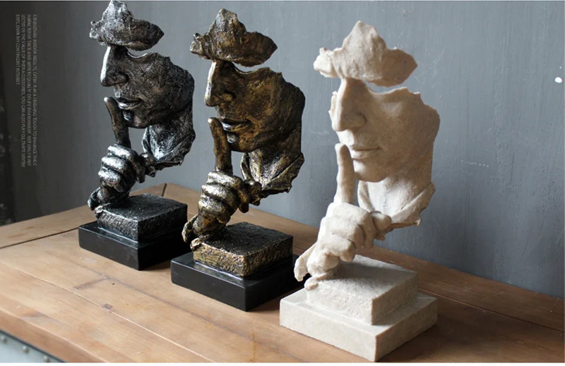 Abstrac Thinker Character Sculpture For Home Decoration Figurines Resin Crafts Vintage Artwork Office Desk Decor Miniature Model