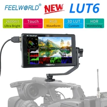 FEELWORLD LUT6 6 Inch 2600nits HDR 3D LUT Touch Screen on Camera Field DSLR Monitor with Waveform VectorScope for Youtube Live