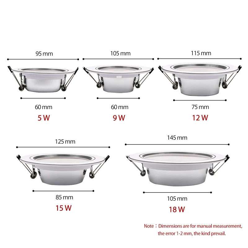 10PCS/lot Recessed Round LED Downlight 18W 15W 12W 9W 5W LED Ceiling Lamp AC 220V 230V 240V Cold Warm White Indoor Lighting led ceiling light led downlight