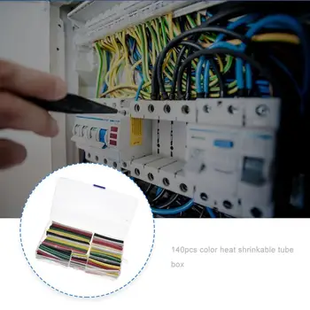 

140 Pcs Heat Shrinkable Tube Technicolor 2Mm 3Mm 4Mm 5Mm 6Mm 8Mm 10Mm Tubing Sleeving Wrap Wire Cable Kit