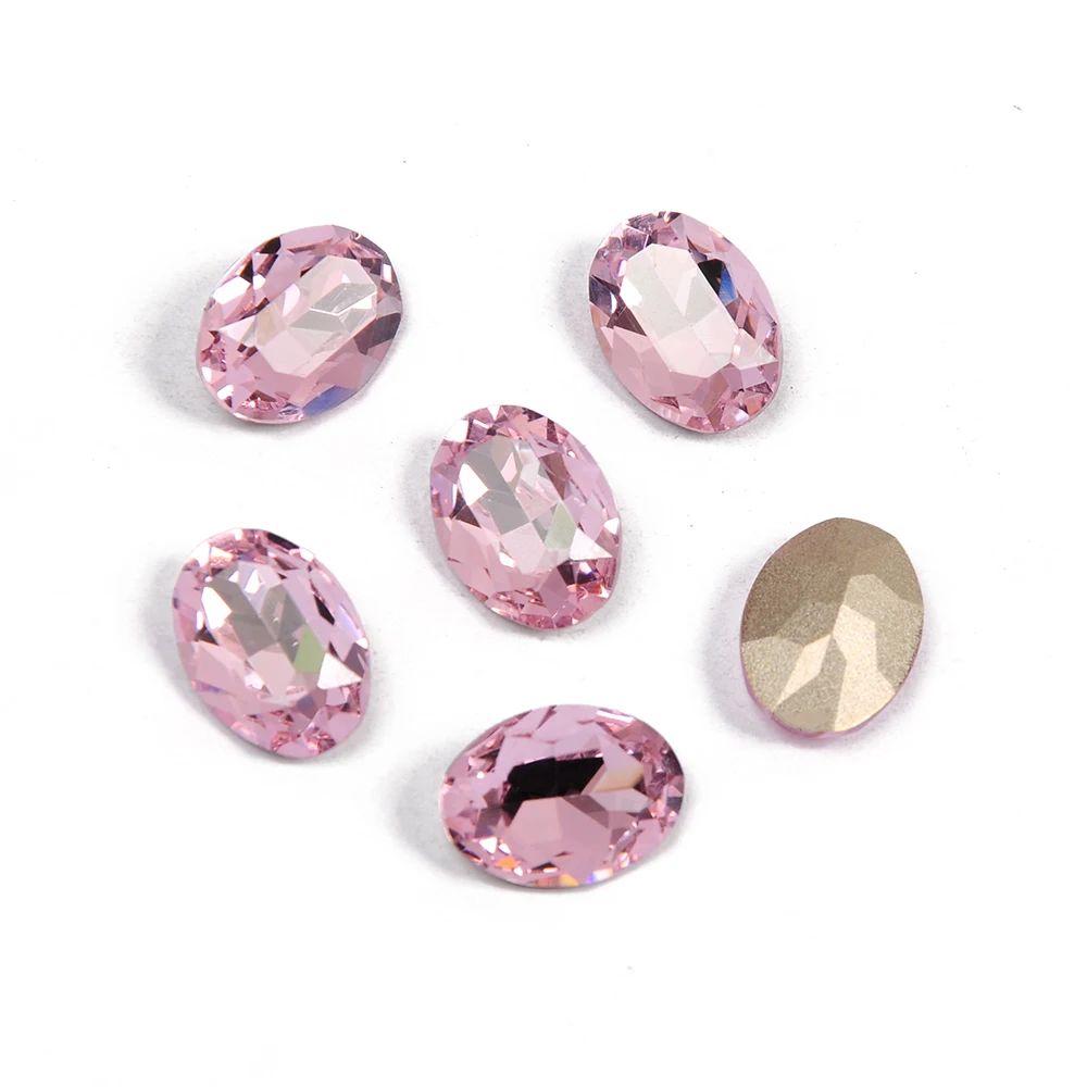 YANRUO 4120 Oval Light Rose Best Pointback Claw Rhinestones Sew Stones For Dance Costumes Elements loose stones For Craft Shoes