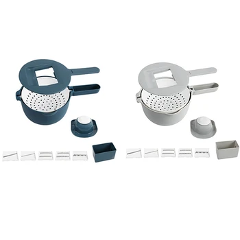 

Household Slicer 10 In 1 Vegetable Peeler Chip Slicer Grater Kitchen Tools Double-Layer Draining Vegetable Cutter