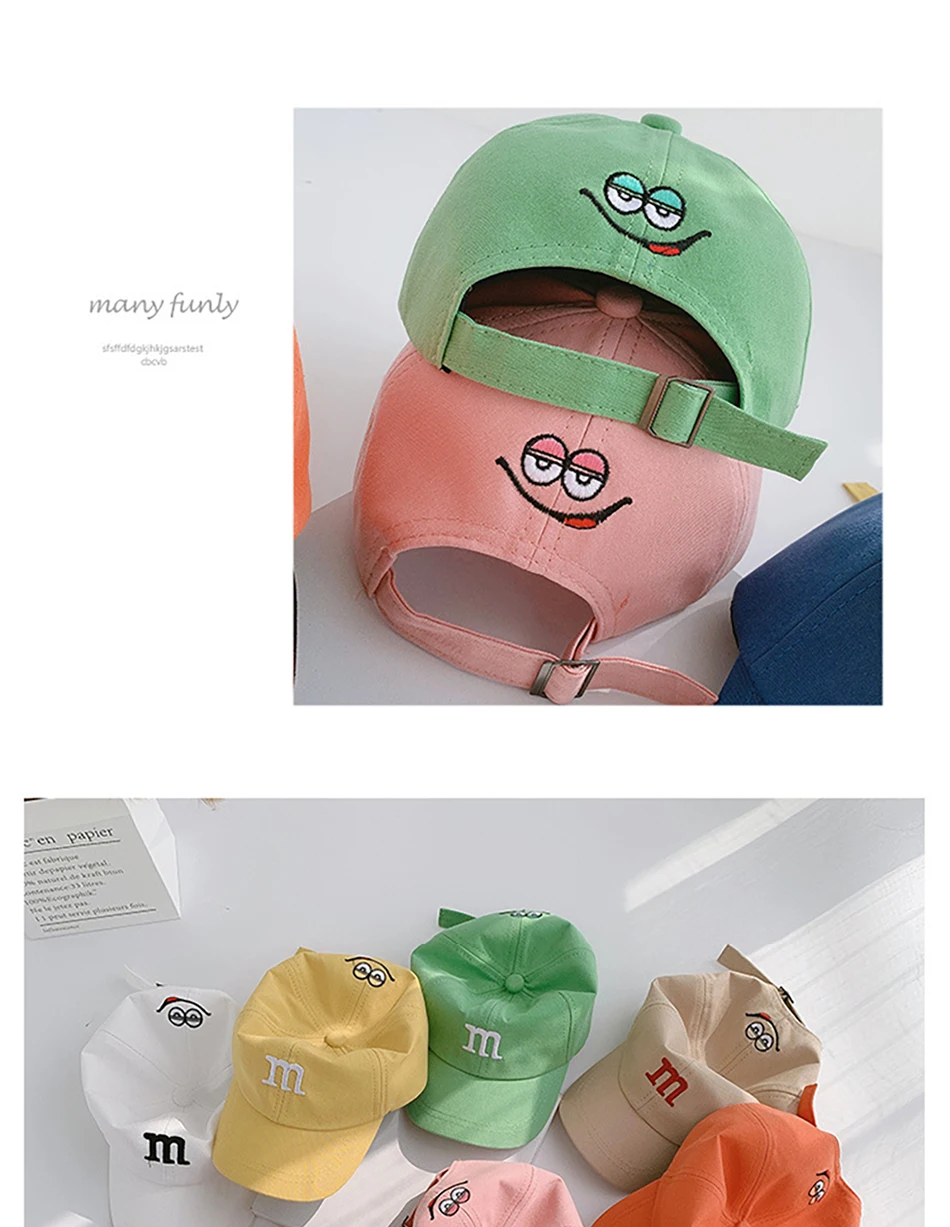 baby accessories basket Autumn Winter warm Baseball cap children's hat For lovely baby cotton breathable kids hats Girl Boy caps M Letter Embroidered baby accessories carry bag	