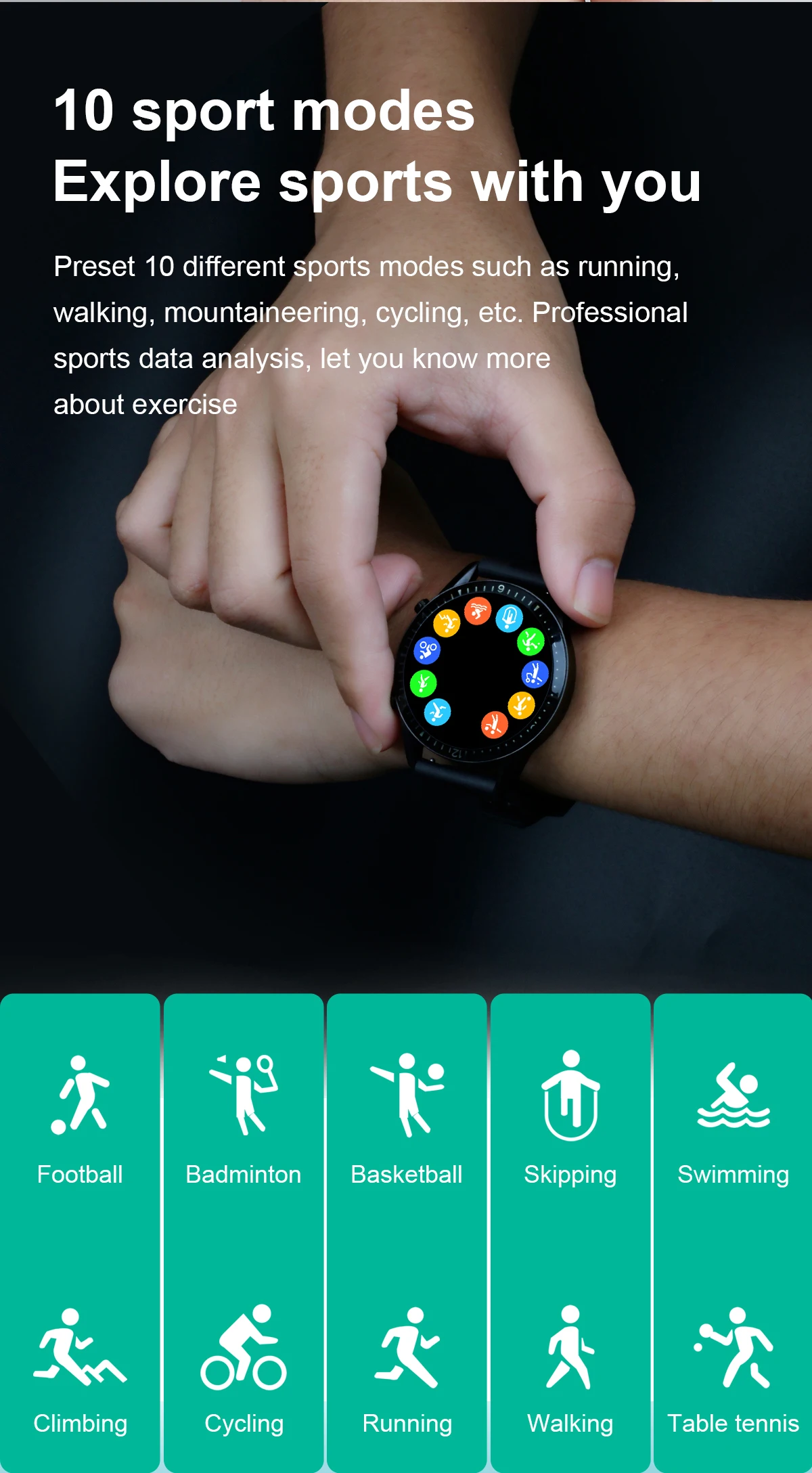 prova dip67 água conexão bluetooth para android ios smartwatch masculino
