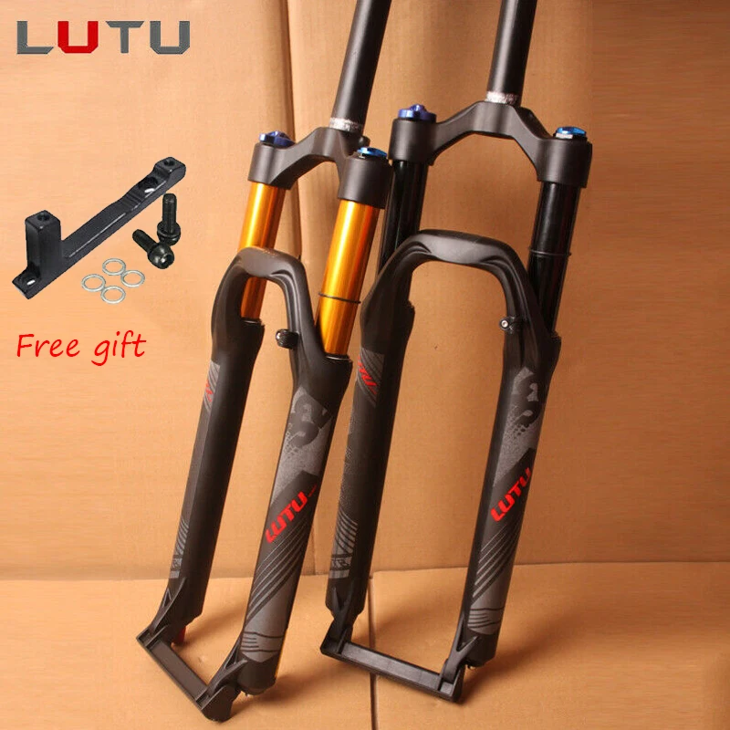 

MTB Suspension Fork 26'' 27.5'' 29" Cycle Brake Forks Mountain Bike Straight Tube Manual Lock Supention Fork Bicycle Adaptor
