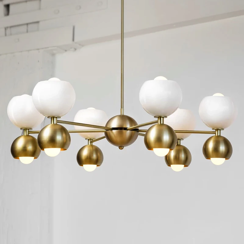 

Nordic living room chandelier molecular light magic bean net red simple postmodern light luxury creative personality designer's
