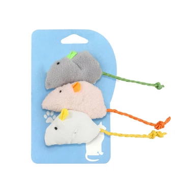 

3Pcs/Set Plush Cute Rat Funny Simulation Mouse Cat Toy Interactive Chewing Toys Pet Supplies