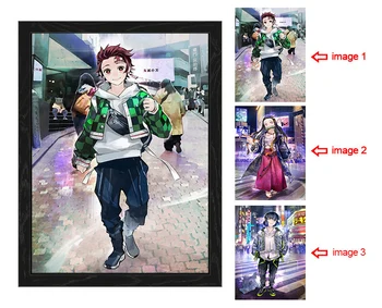

Modern Print Style 3D Triple Transition [Tanjirou/Nezuko/Kibutsuji Muzan] Lenticurlar Poster Kimetsu No Yaiba 3D Print Poster